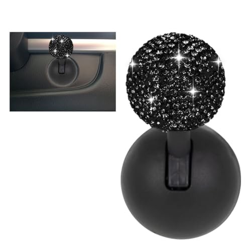 Car Push Start Button Cover, Rhinestone Engine Start Stop Button Joystick Black