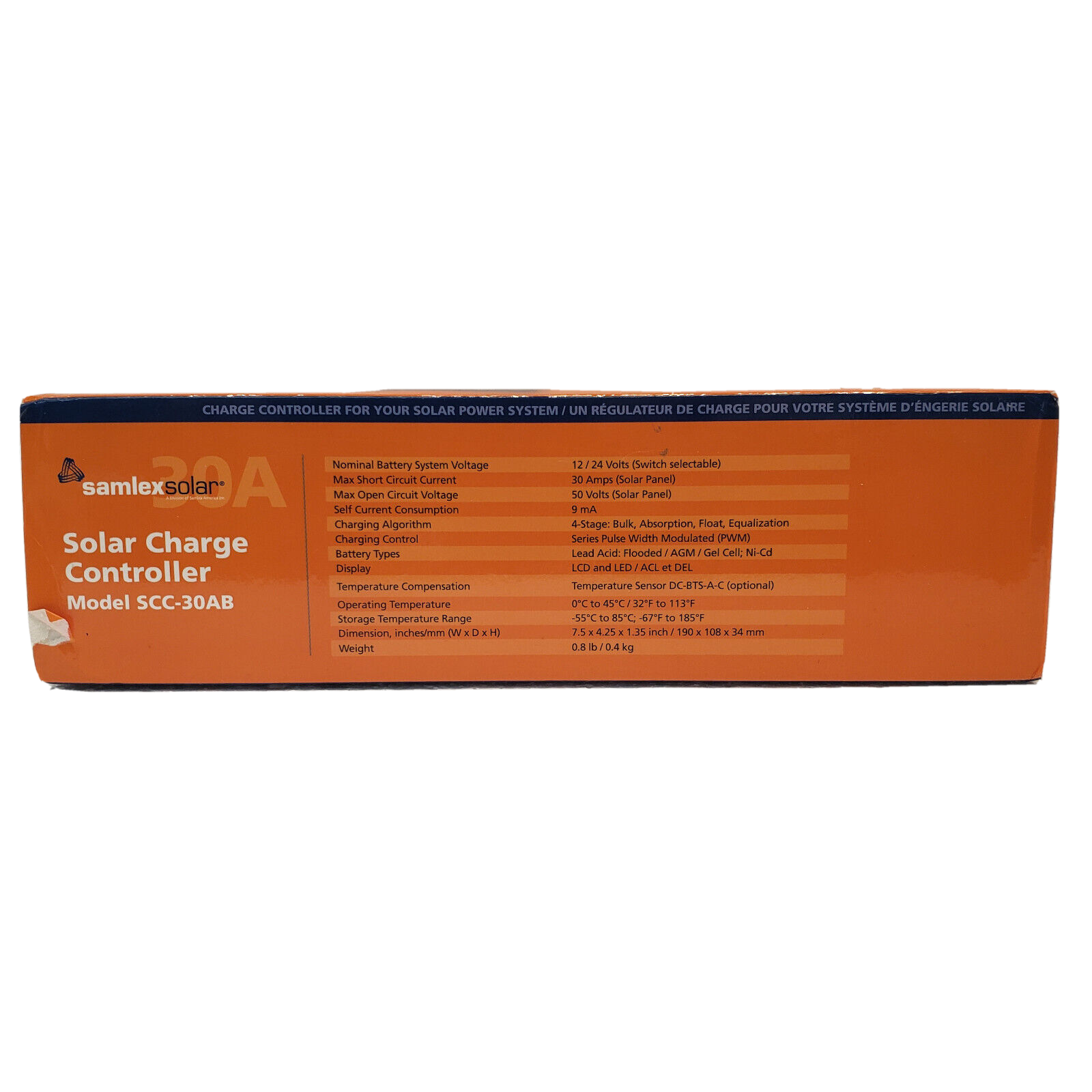 Samlex Flush Mount 20 Amp Solar Charge Controller with LCD Display - SCC-30AB