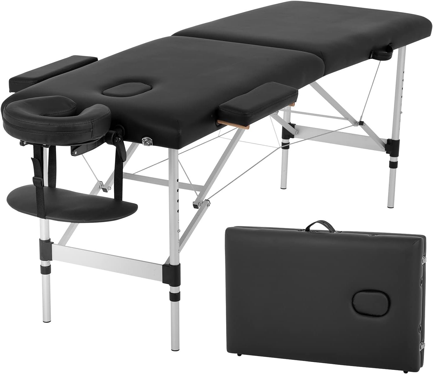 Portable Aluminium Massage Bed with Adjustable Height & Accessories