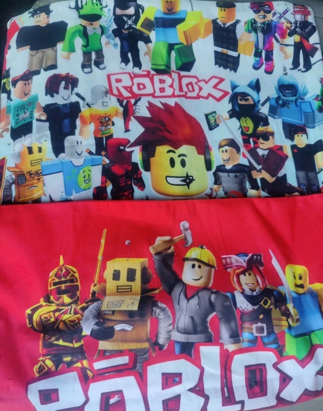 x2 Roblox Gaming Characters Pillow Covers, Zipper Closure, Square Gaming Bedding