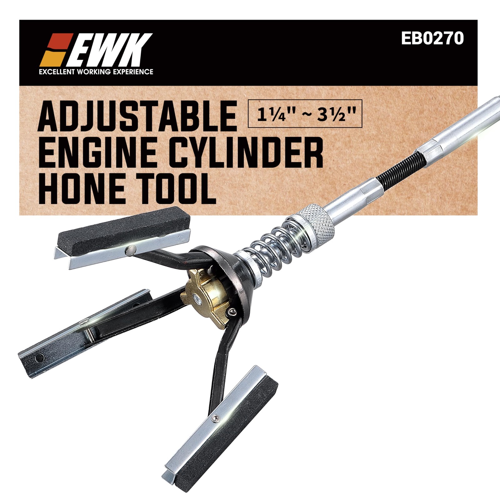 EWK 1-1/4 to 3-1/2 Inch Adjustable Engine Cylinder Hone