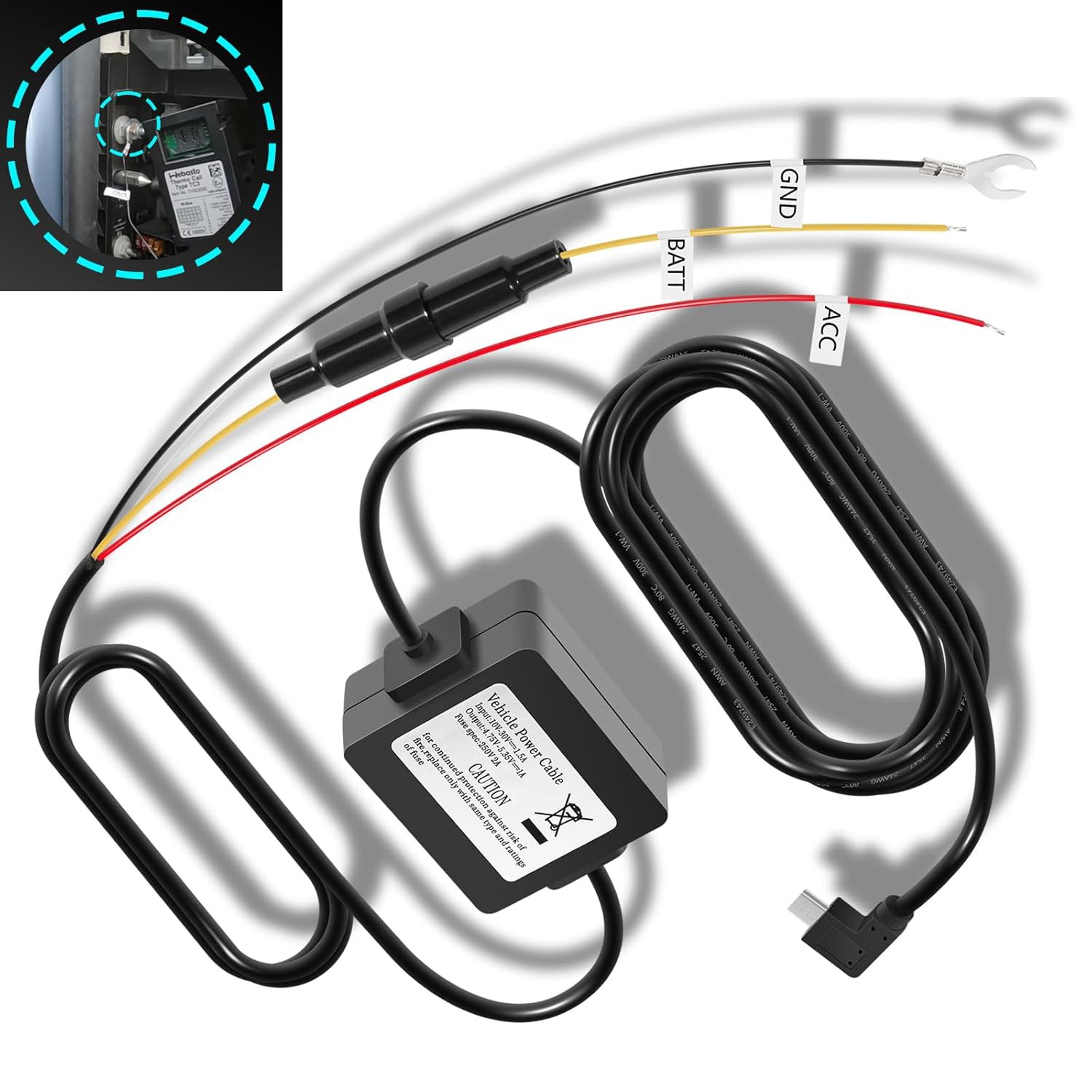 010-12530-03 Parking Mode Cable Fit for Garmin Dash Cams 45 55 65W Mini Tandem