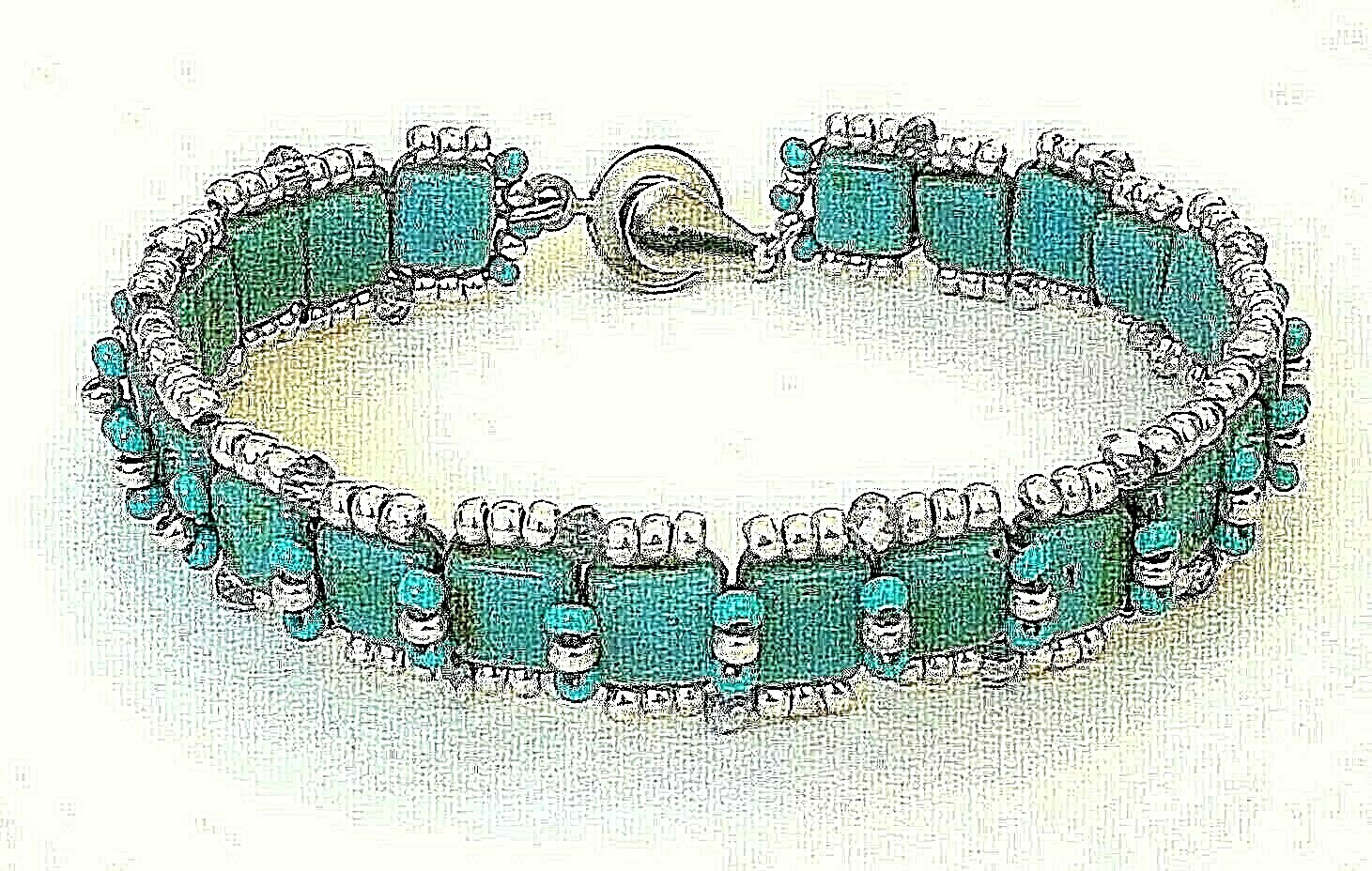 Handmade Turquoise Tila Bracelet