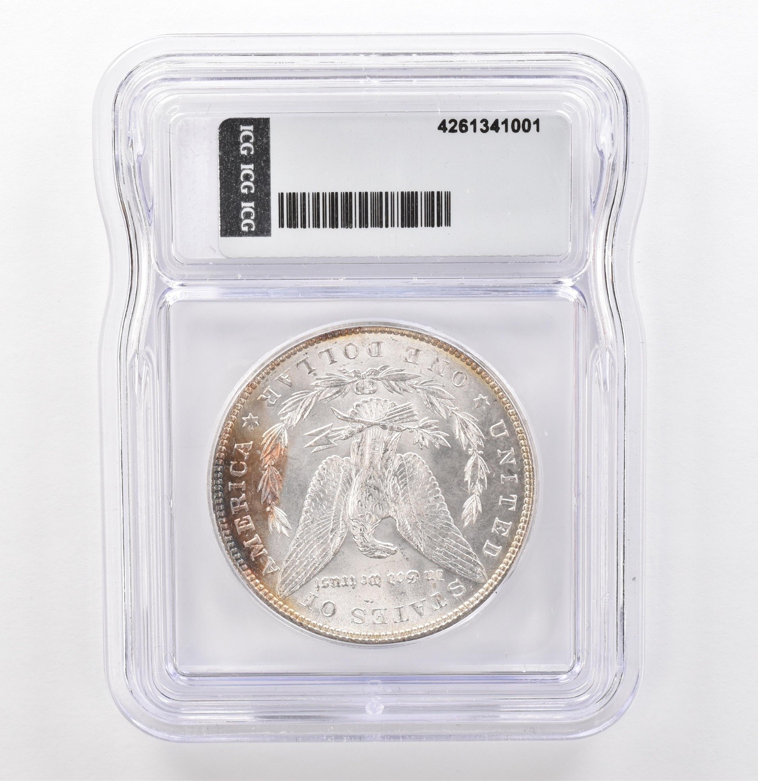 1886 Morgan Silver Dollar MS63 ICG Peripheral Tone Reverse *6196
