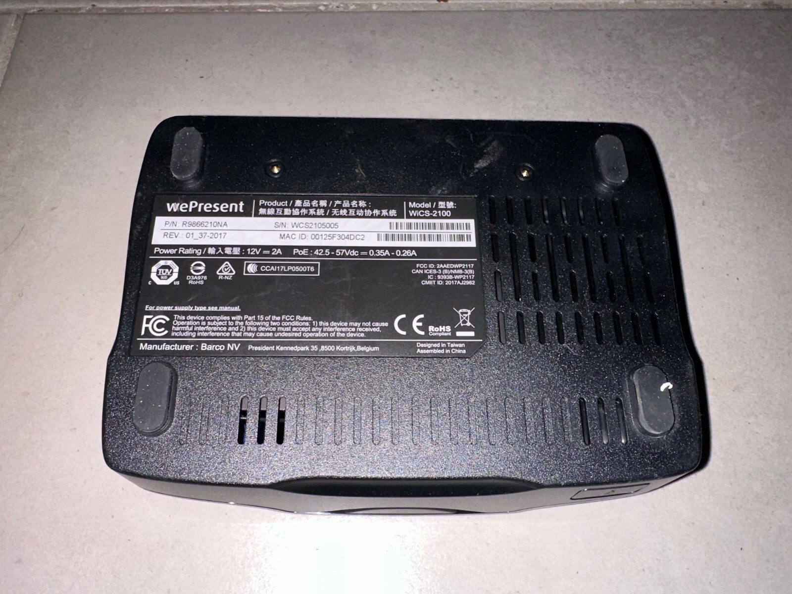 BARCO Wepresent WICS-2100 Collaborative Wireless Presentation Gateway 
