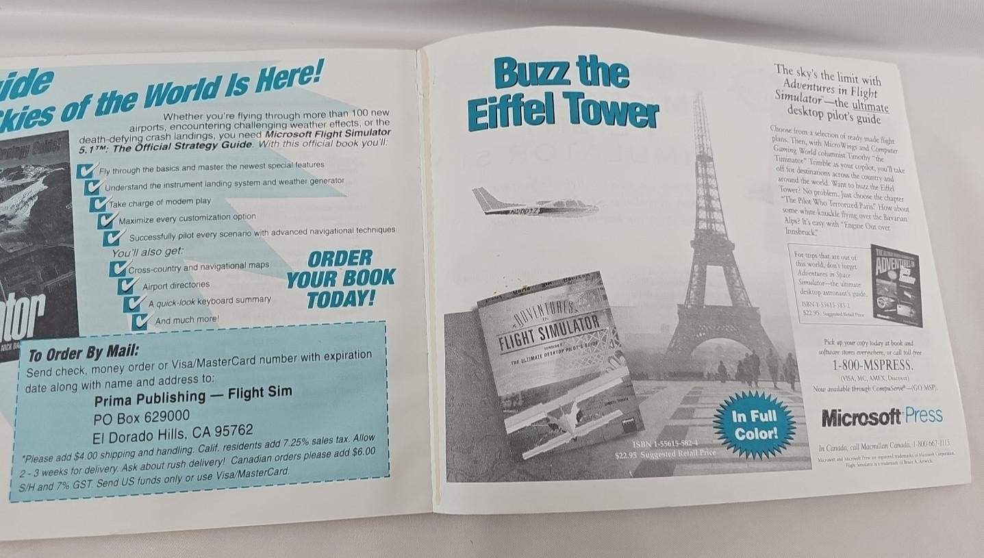 Microsoft Flight Simulator 5.1 (PC, 1995) Pilots HandBook Vintage (book only)