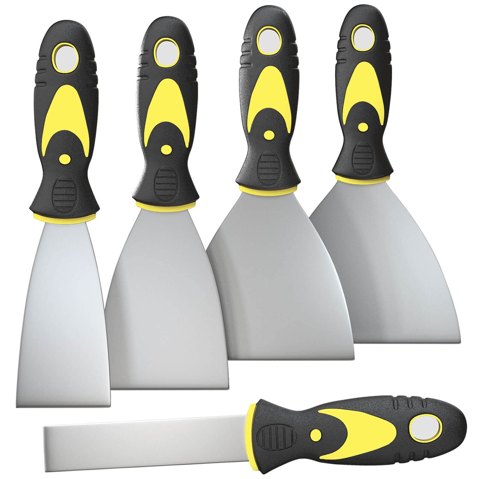 Rerdeim 5Pcs Putty Knife, Set, 1" 2" 3" 4" 5" Scraper, Spackle Knife, Paint