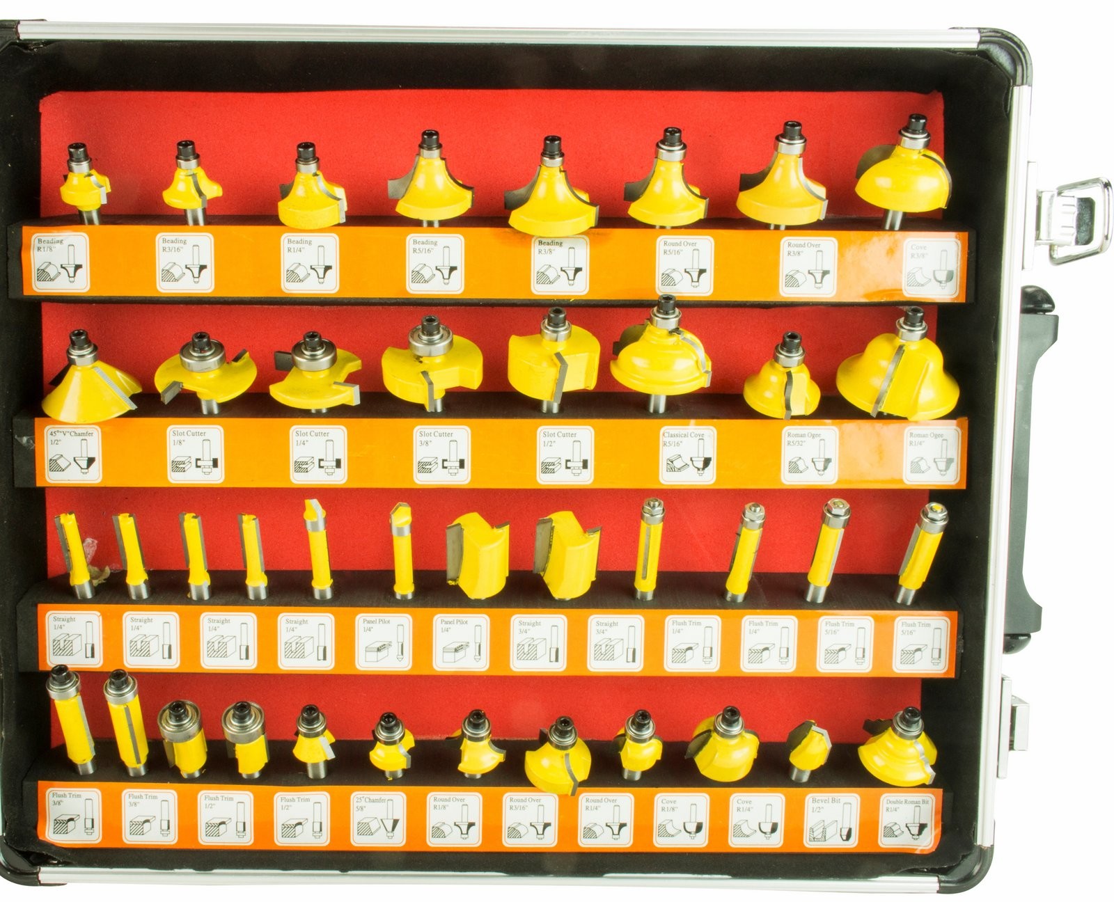 Erie Tools 100 PC 1/4" Shank Router Bit Set Tungsten Carbide Kit