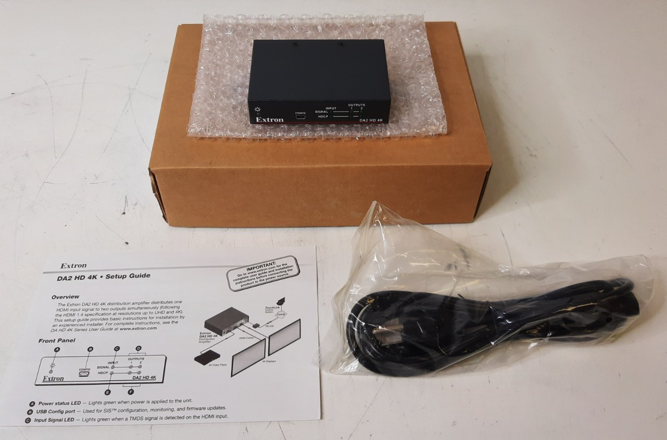 Extron DA2 HD 4K 2 Output (60-1480-01) HDMI Distribution Amplifier - No PSU -New