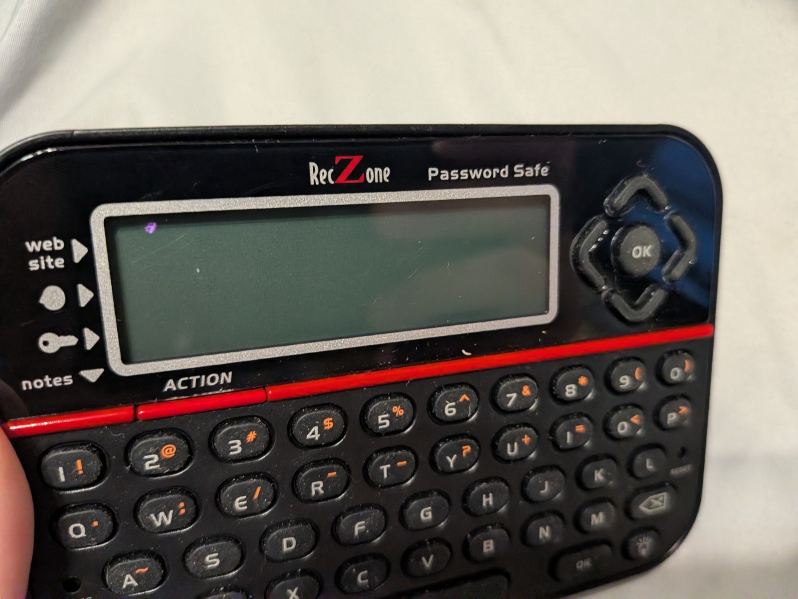 RecZone Password Safe Handheld Digital Keeper Vault Model #595 TESTED