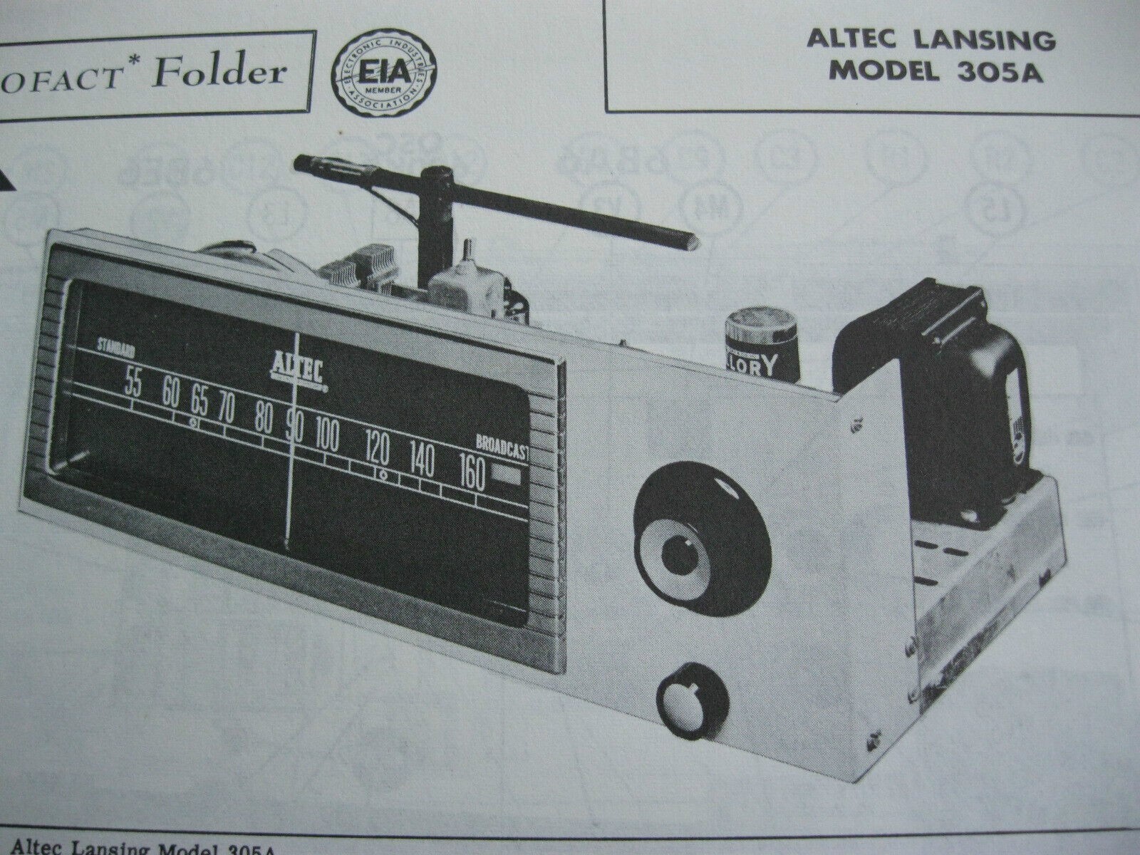 ALTEC LANSING 305A TUNER RECEIVER PHOTOFACT PHOTOFACTS