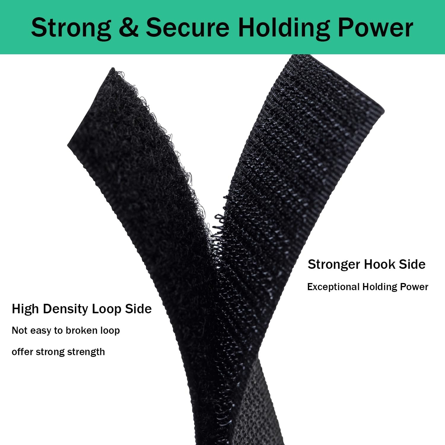 1 Inch Sew on Hook and Loop Strips Easy Grip Non Abrasive Black Hook Loop Tape