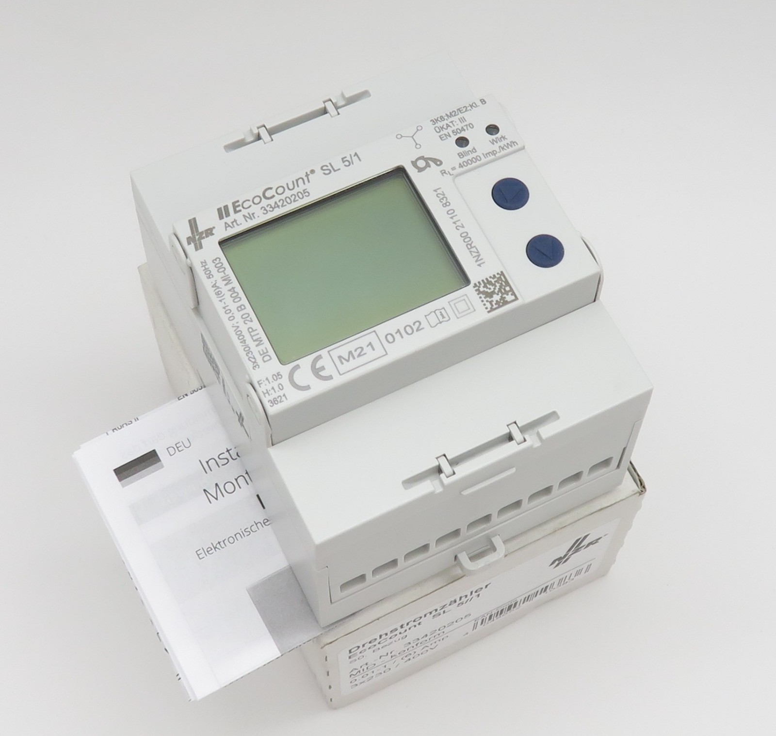Three-phase current meter NZR EcoCount SL 5/1 transformer meter 4-wire 3x 230/400V 4HP