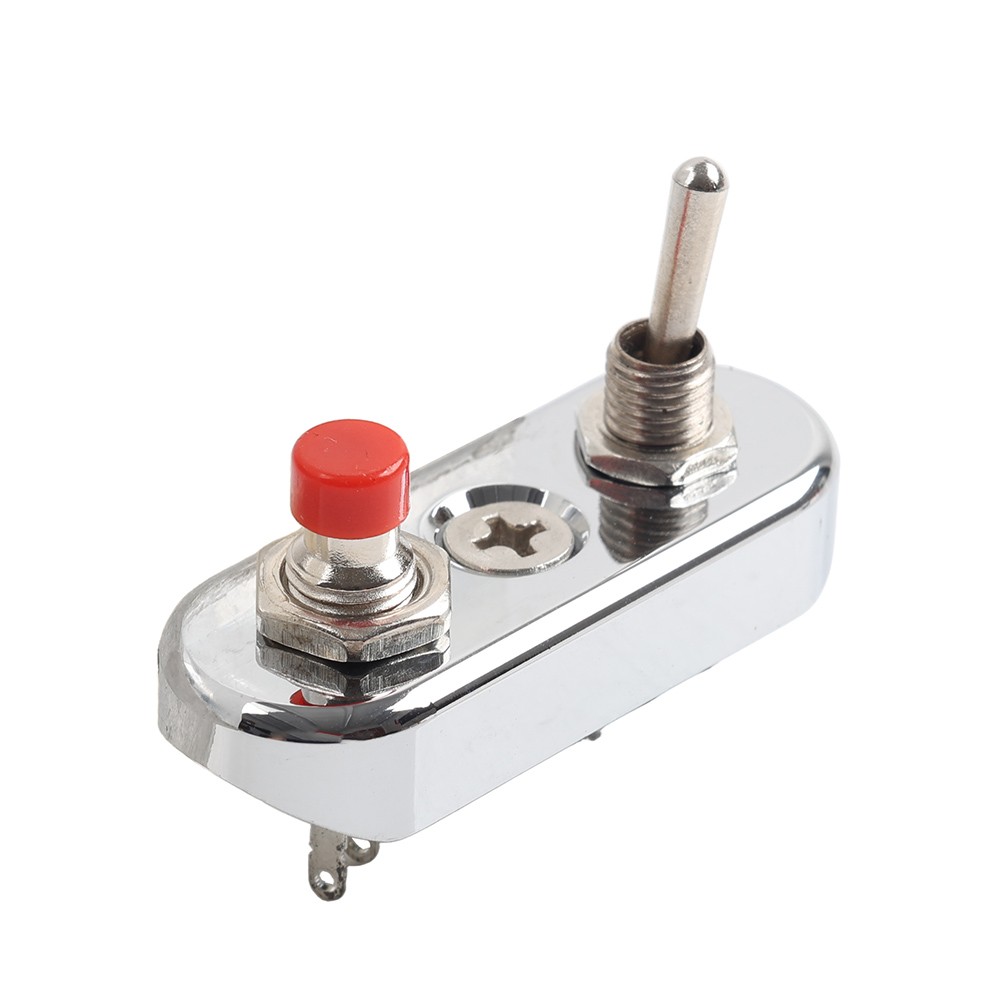 Silver Mini Vintage Motor Toggle Push Button Switch For Harley 7/8" 1" Handlebar