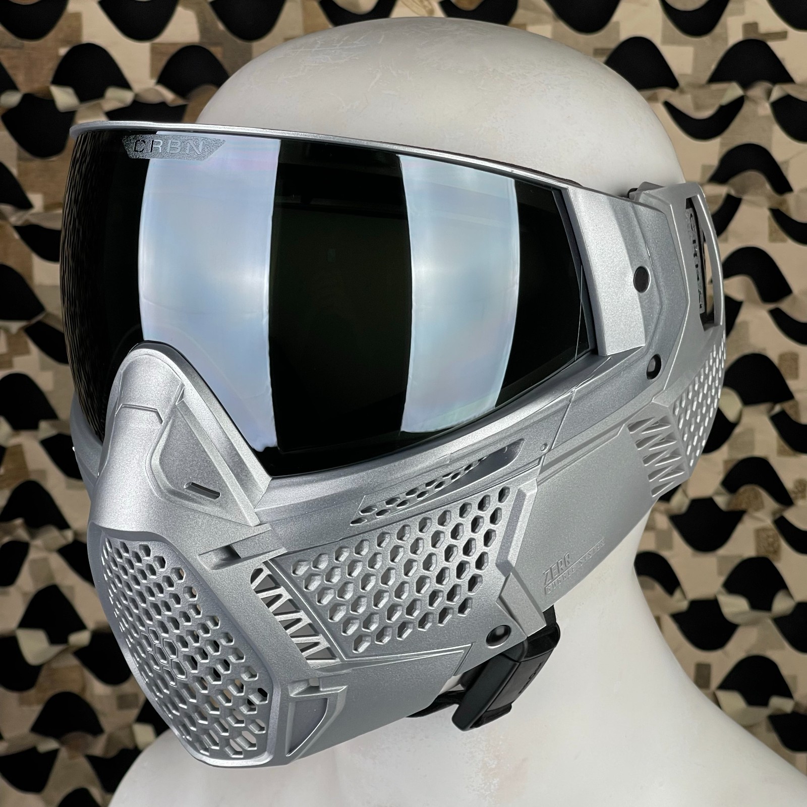 NEW Carbon CRBN Zero GRX Paintball Mask (More Coverage) - ELMT Silver