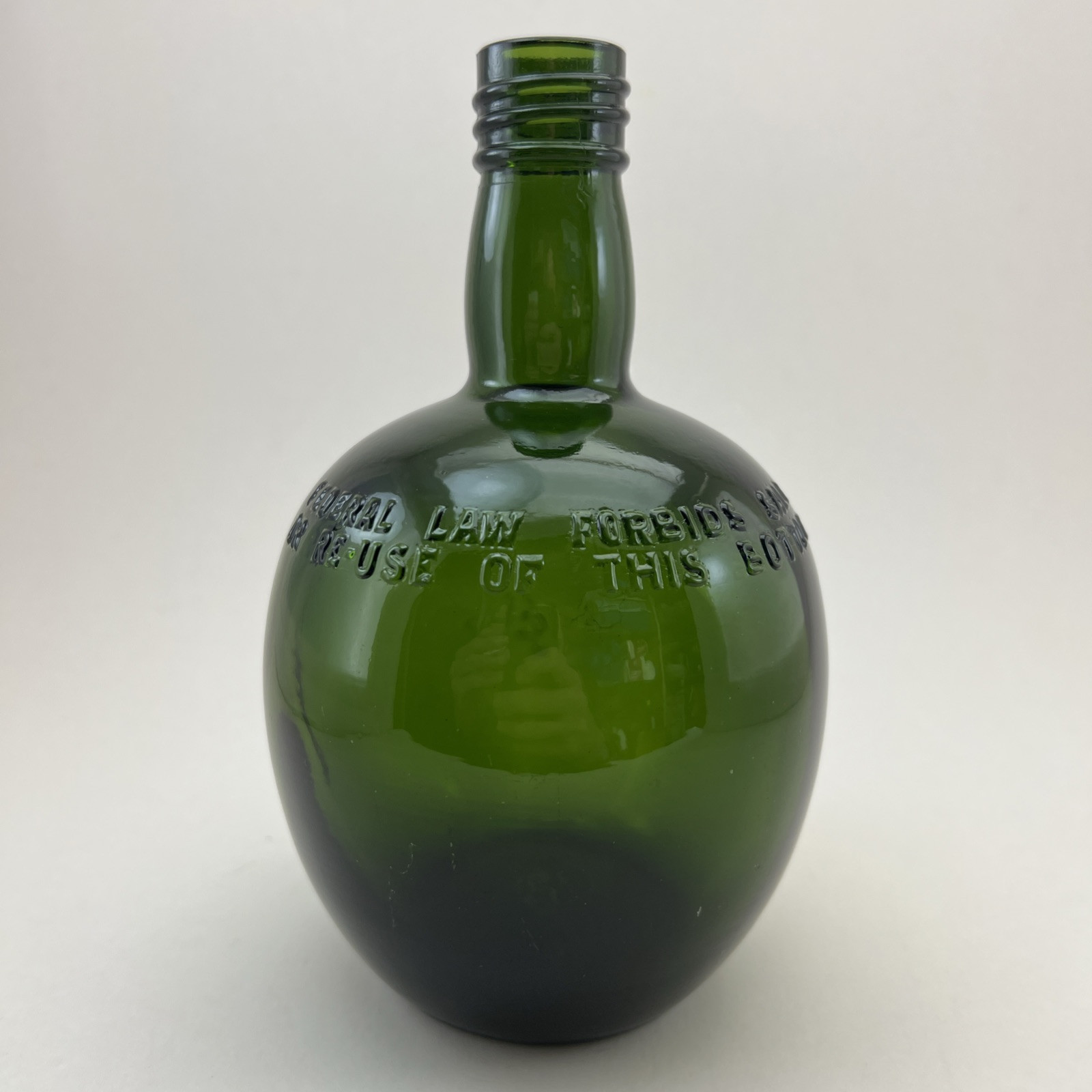 J & C Mackinnon & Co EMBOSSED Scotch Bottle EMPTY Glasgow Scotland Prohibition