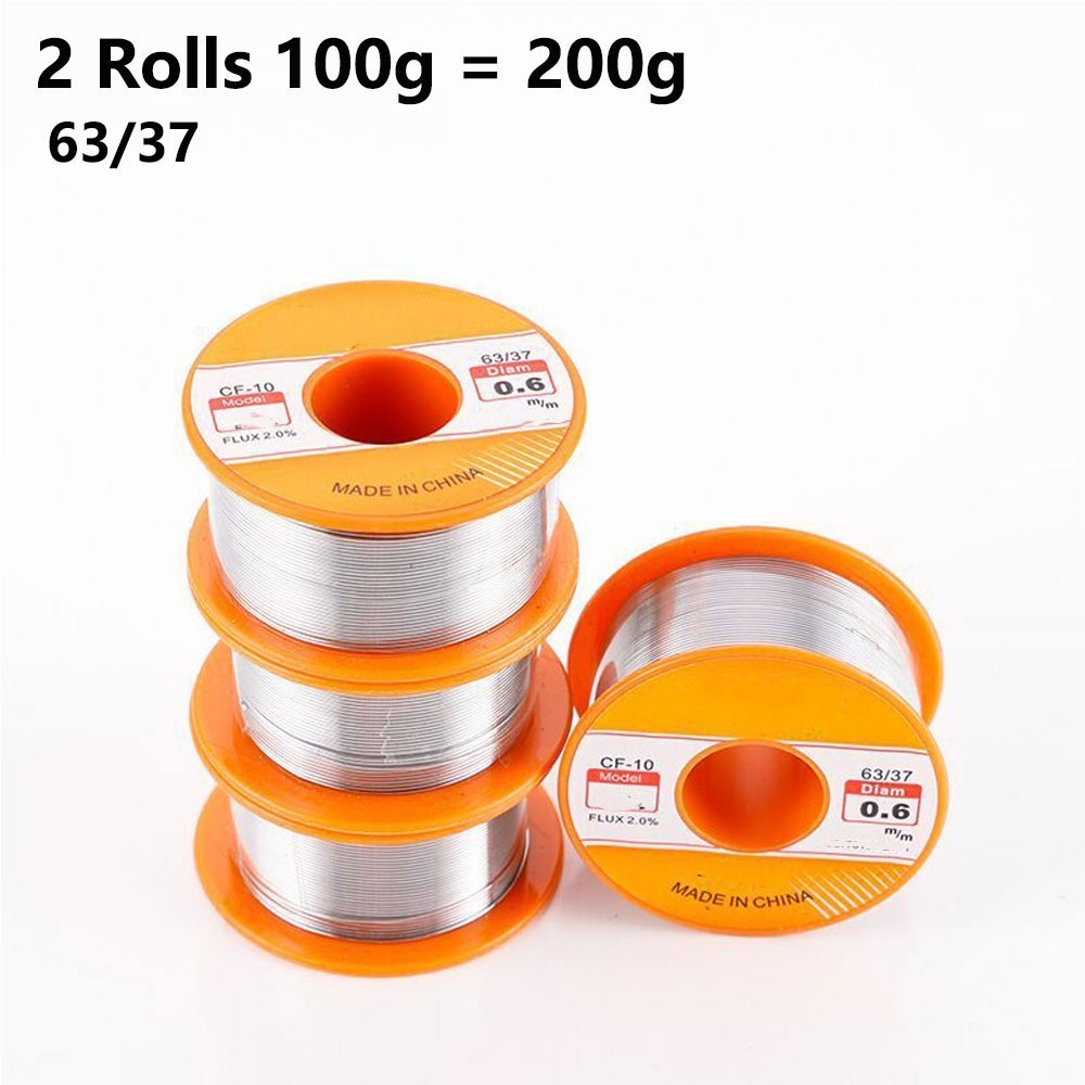 2 Reels 100g 63/37 Tin Line Soldering Rosin Core Solder 2% Flux Welding Wire