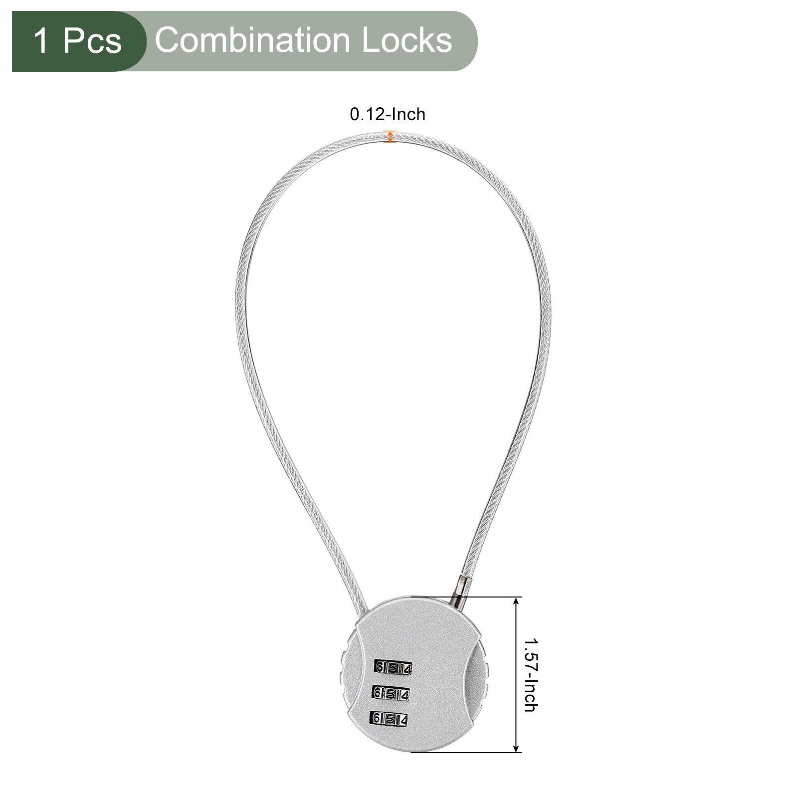 Combination Locks, 3 Digit Outdoor Waterproof Code Padlock (Tone, 11.8-Inch)