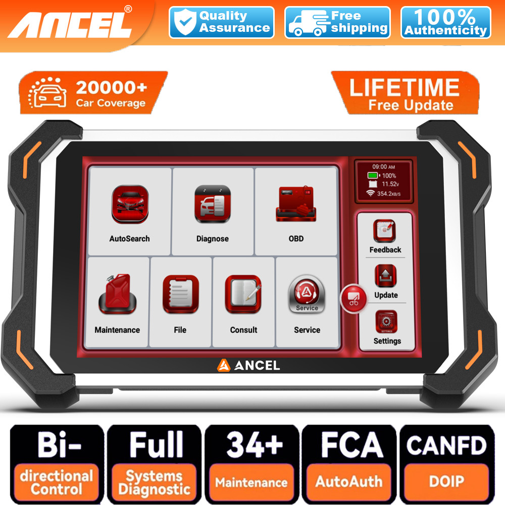 ANCEL DS600 Elite ECU Coding Bi-directional OBD2 Diagnostic Scanner CAN FD DOIP