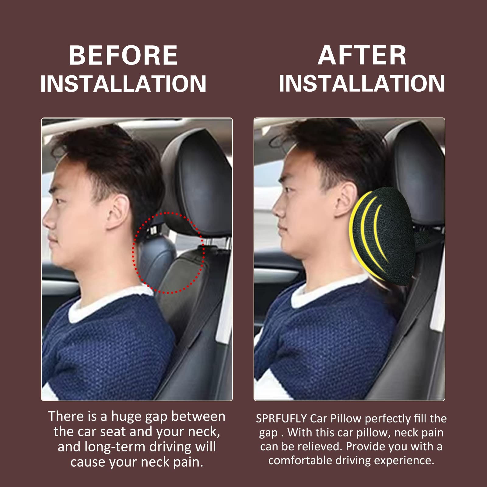 Almohada Reposacabezas Para Auto Con Espuma Viscoelastica Color Beige
