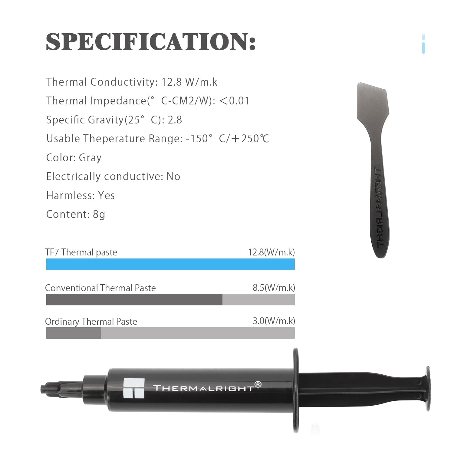 TF7 8g High Performance Thermal Compound Paste-8 Grams, 12.8W/mK, High Durabi...