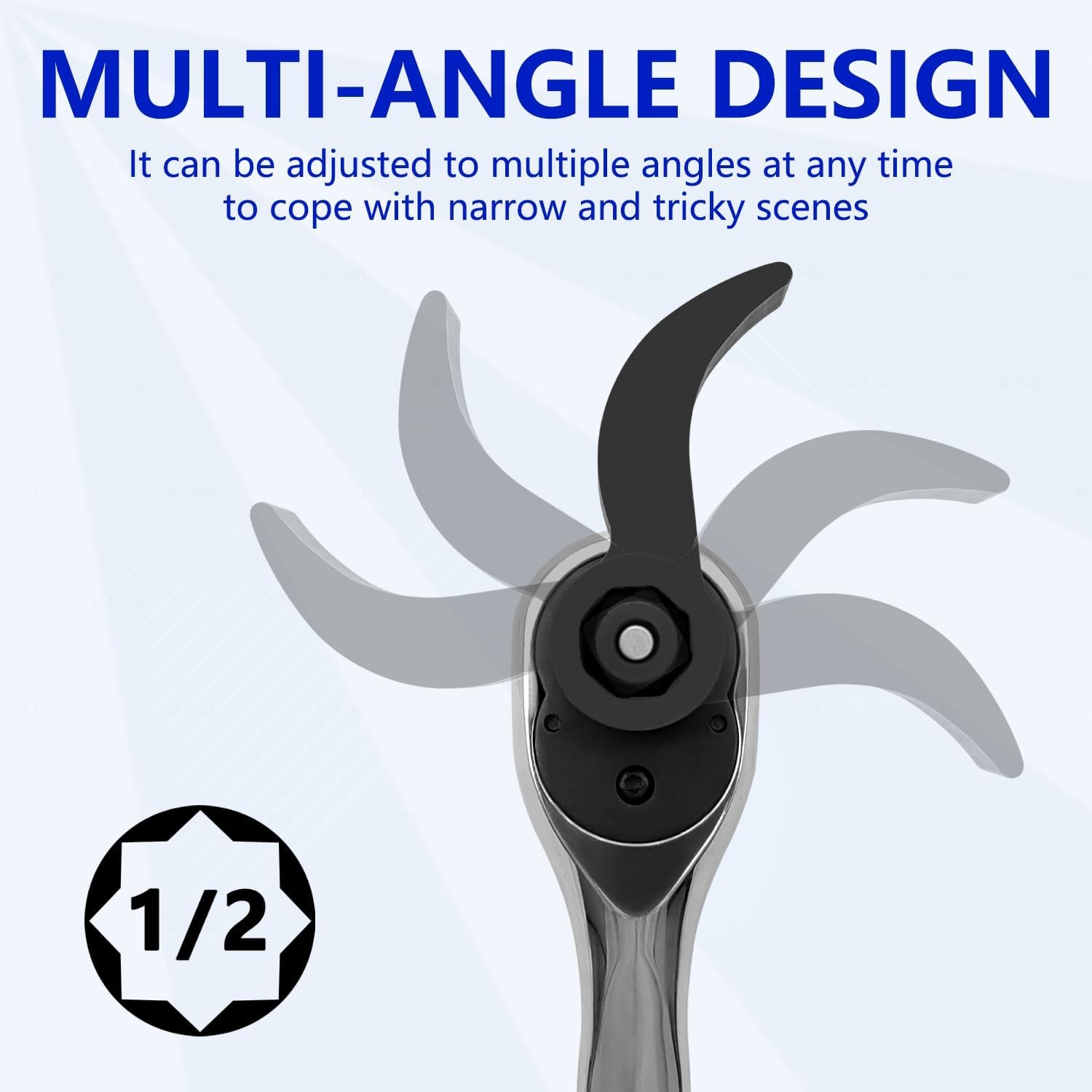 Pry Bar Wrench Adaptor Head, Crowbar Adapter Head Tool, Half Shaft 1/2