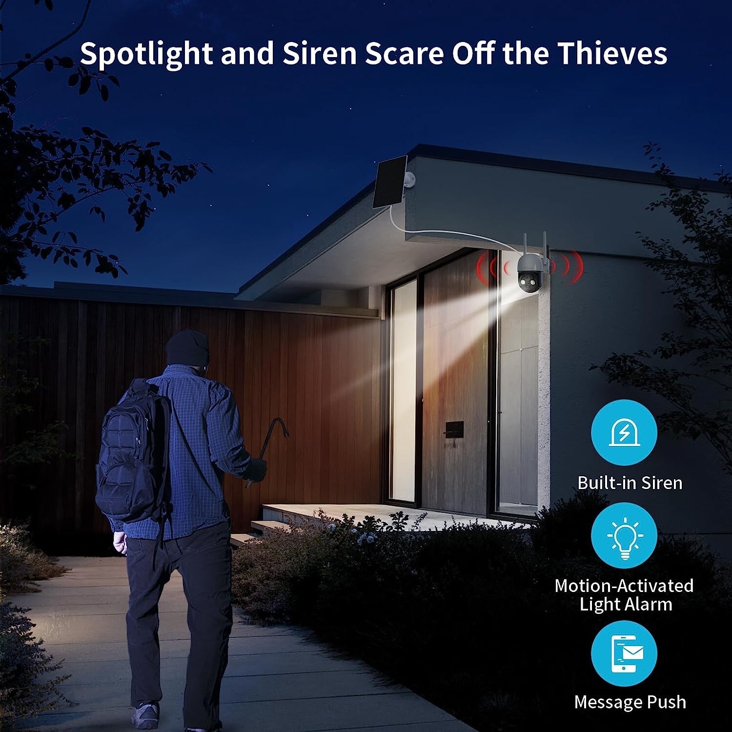 XVIM 4MP WiFi Solar Camera Wireless Outdoor Security Camera System Rechargeable