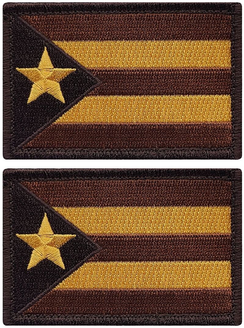 Puerto Rico Flag Embroidered Morale Patch  |2PC  HOOK BACKING    3"x2"