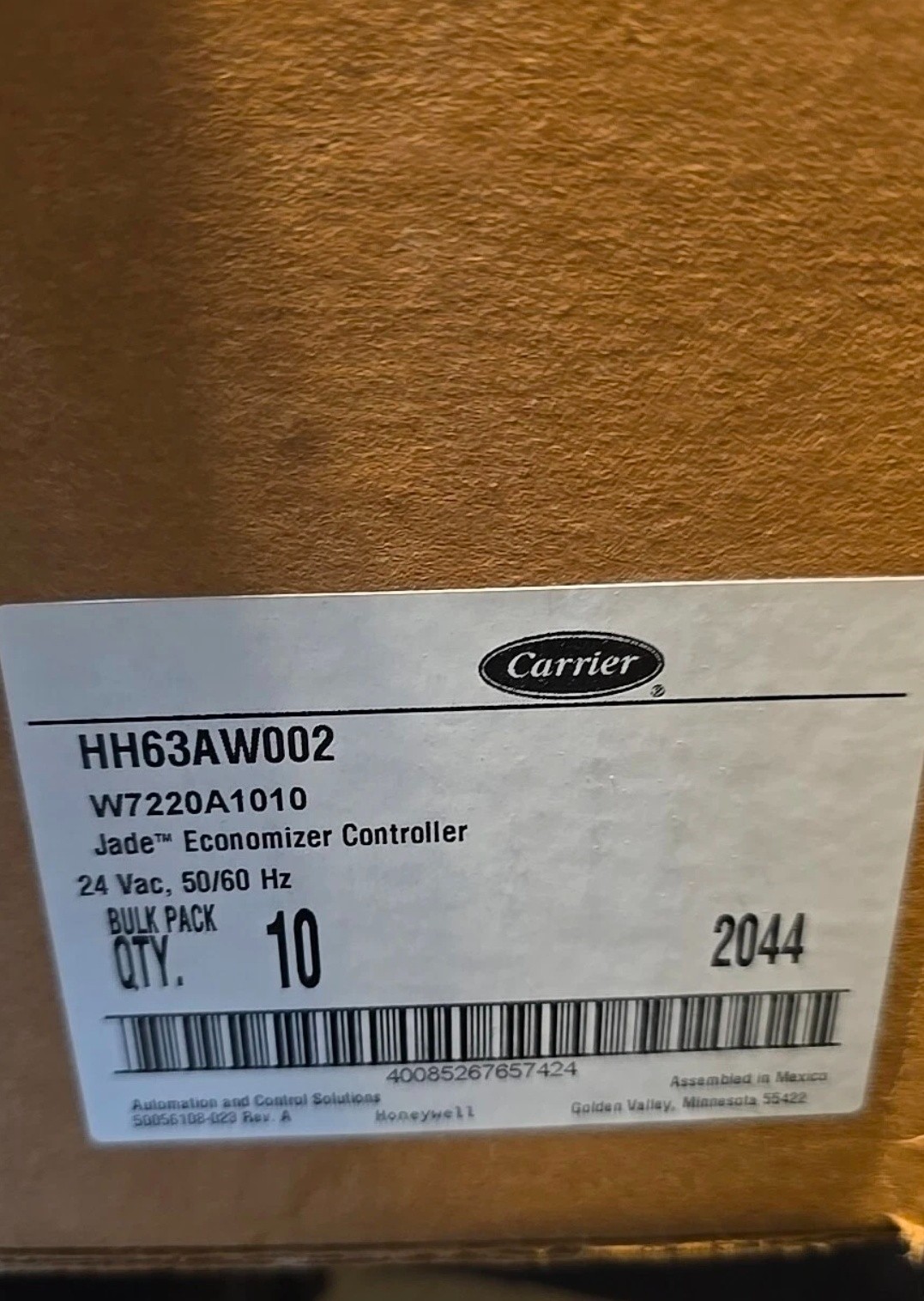Honeywell Jade Economizer Controller HH63AW002
