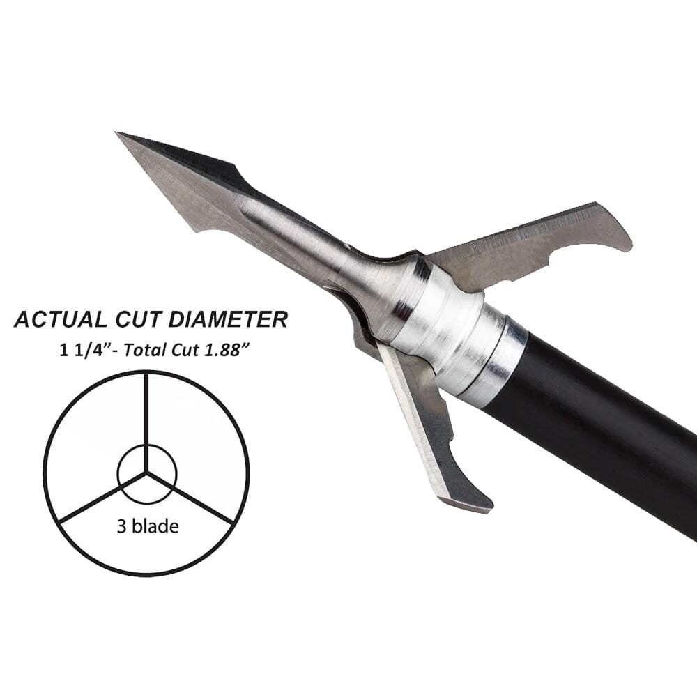 Grim Reaper Fatal Steel 125gr 3-Blade Mechanical Broadheads 3pk (1311): NEW