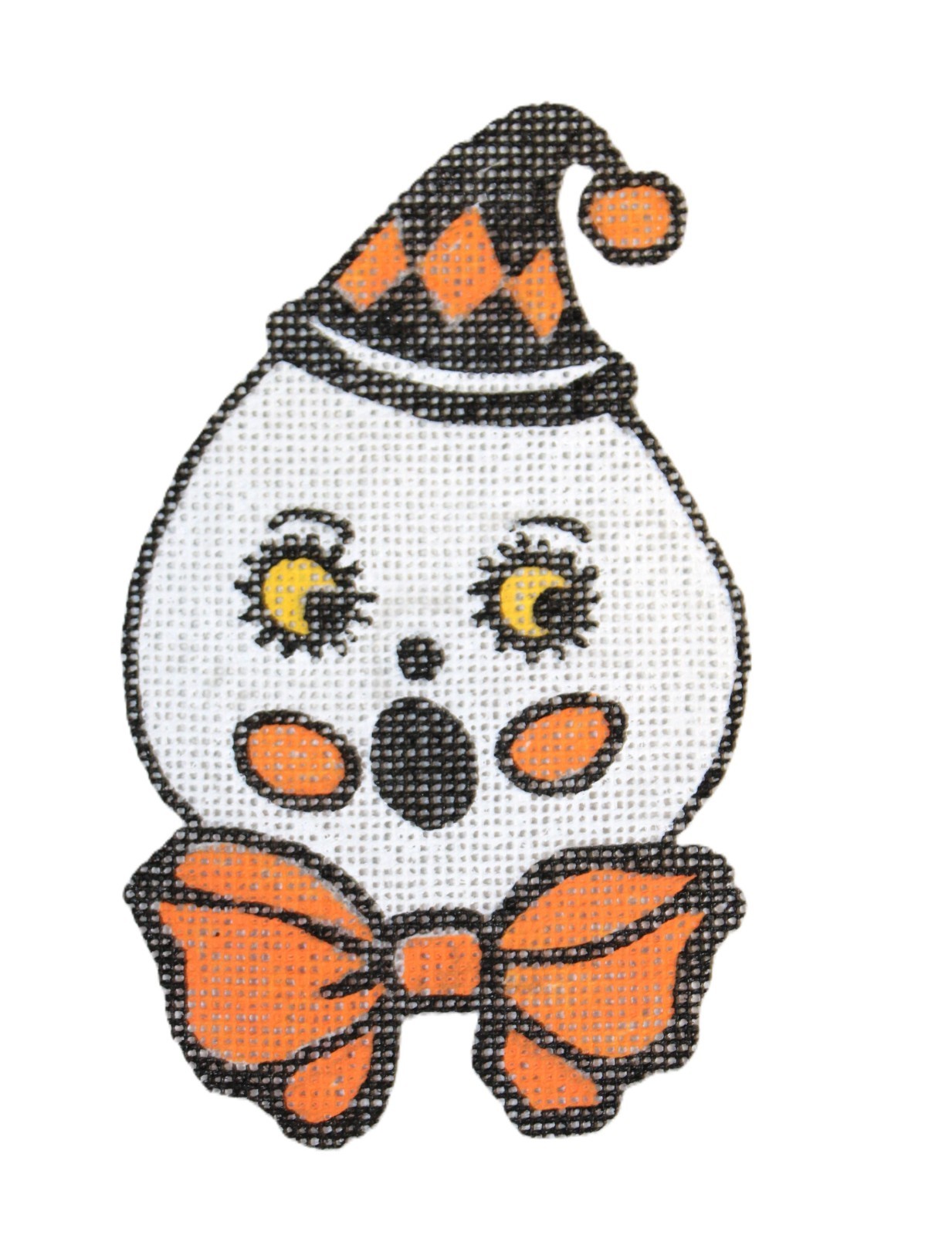Halloween Needlepoint Canvas on 18 mesh Zweigart Clown Juggler Ghost Retro