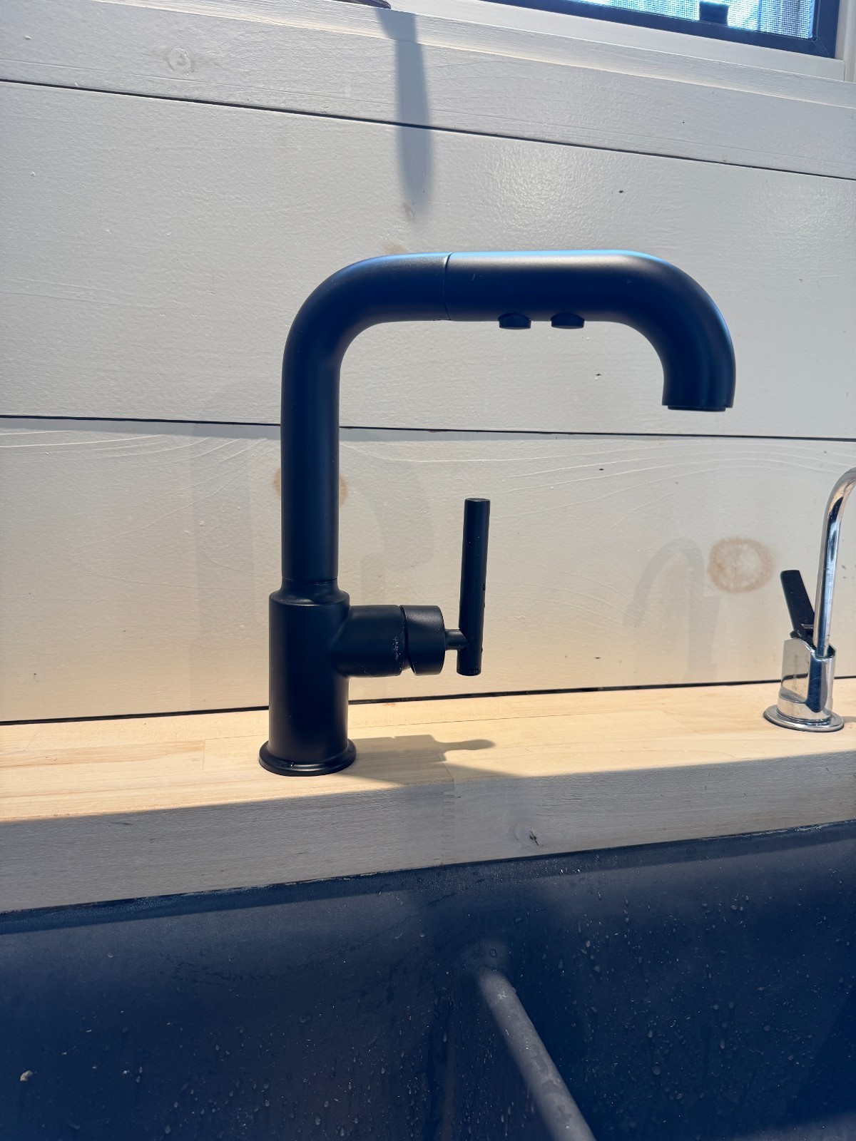 NEW Kohler Purist 7506-BL Pull-Out High Arc Matte Black Kitchen Faucet