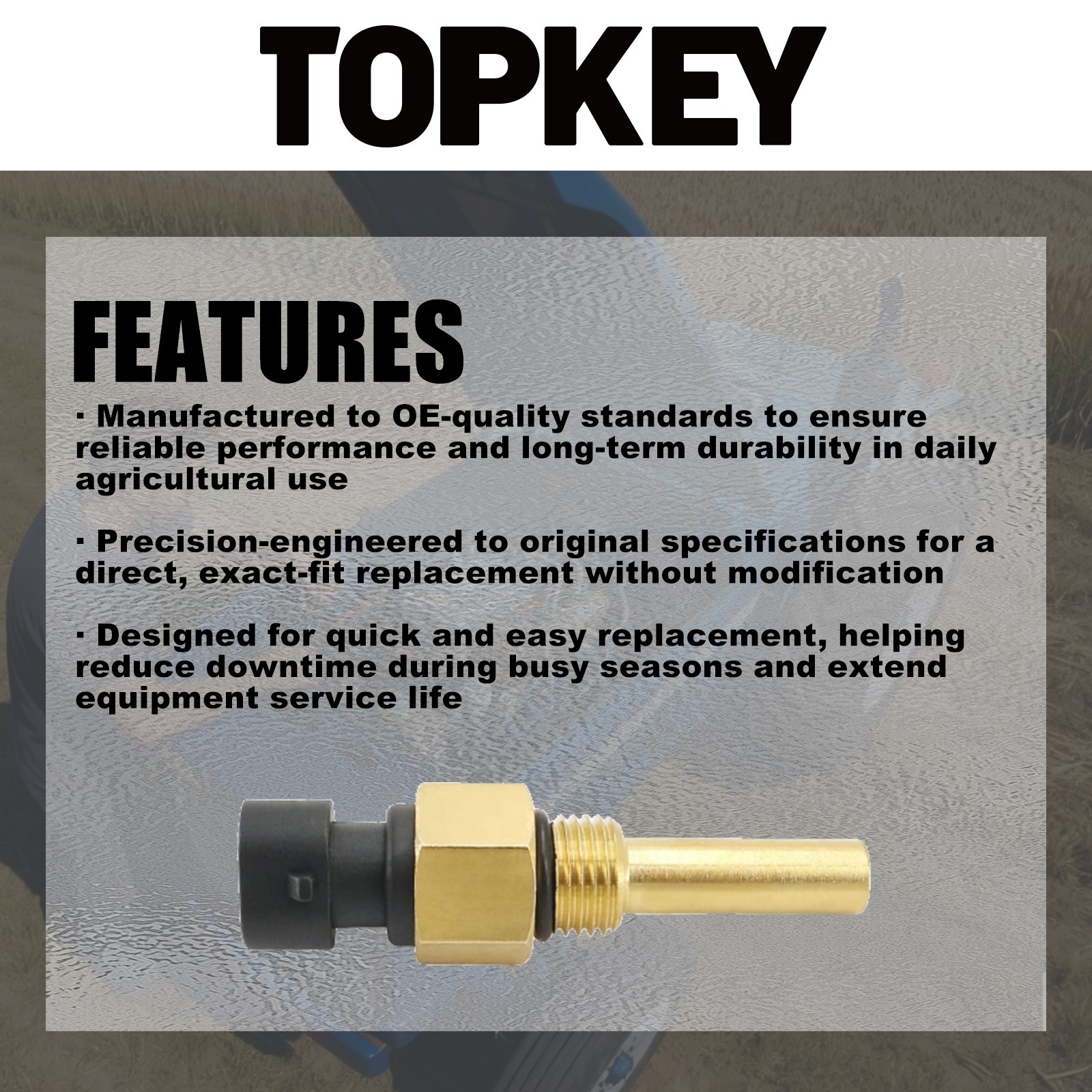 Topkey Replacement Hydraulic Pressure Sensor 6718417 for Bobcat Loaders