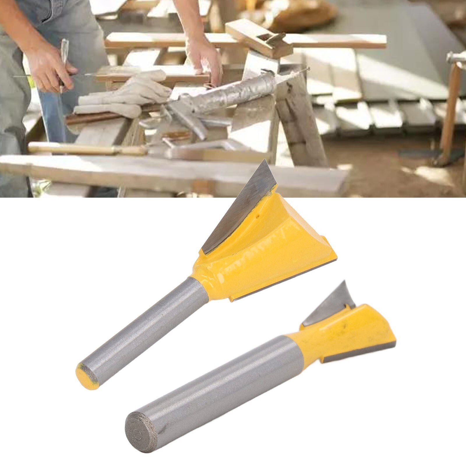 Woodworking Dovetail Router Bit 1/4in Shank Tungsten Steel Alloy Router Bit