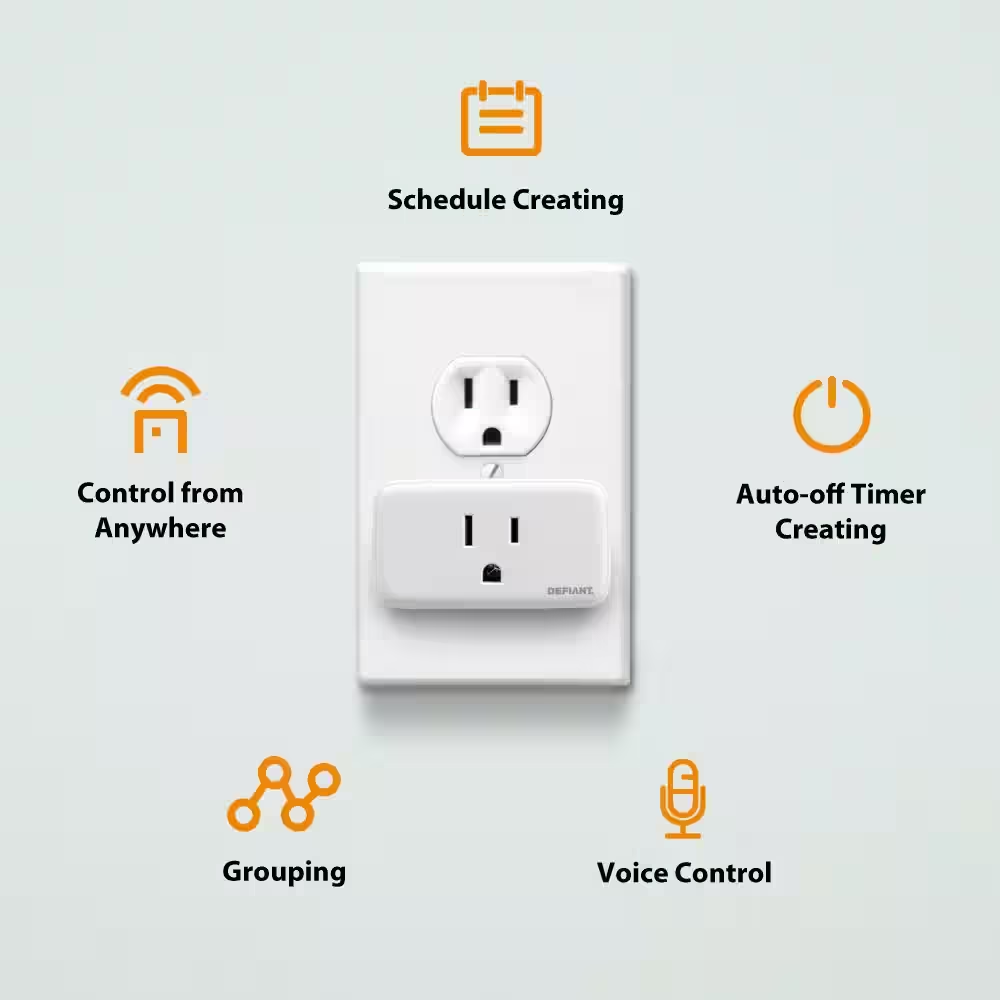 Volt Indoor Smart Plug & Timer Wi-Fi Bluetooth Single Outlet Powered by Hubspace