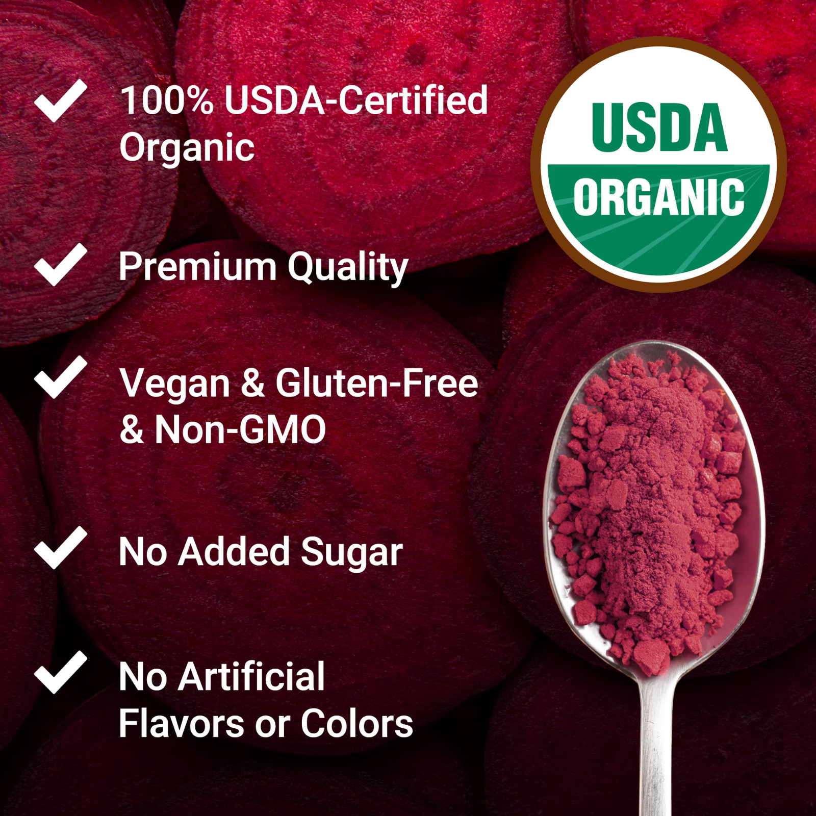 Force Factor Total Beets Organic Beet Root Powder Unflavored 60 Servings