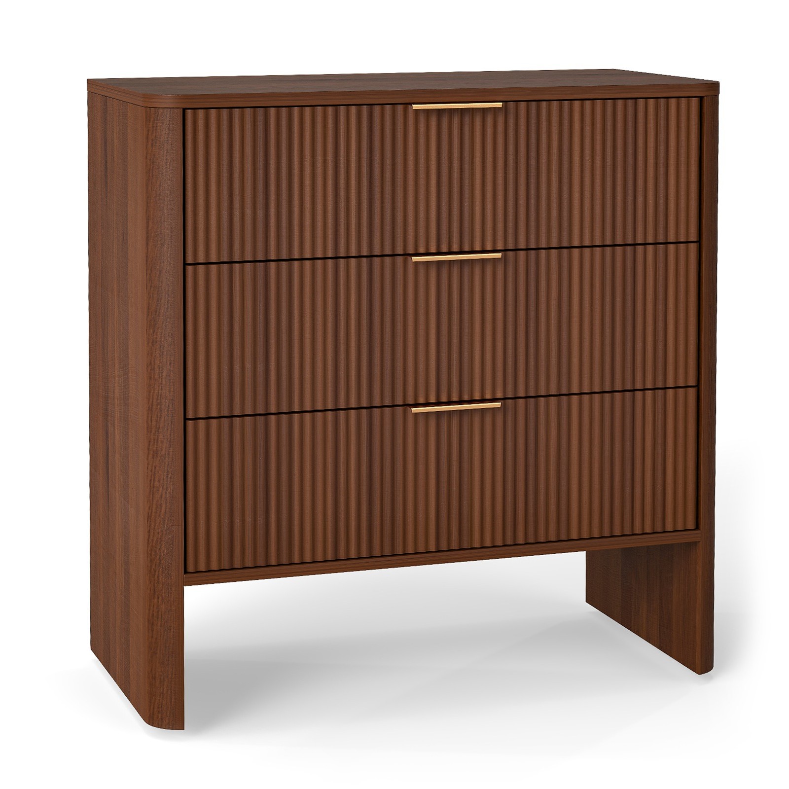 Contemporary Wooded Bedside Cabinet 3 Drawers Bedroom Furniture Organiser Unit