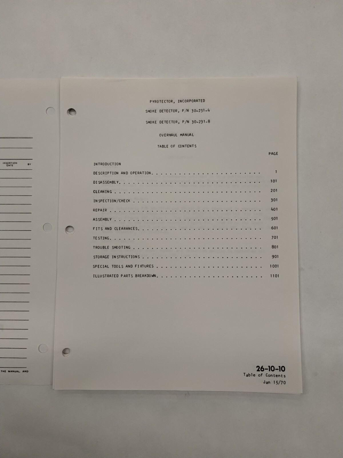 Pyrotector Incorporated Smoke Detector Overhaul Manual-Original