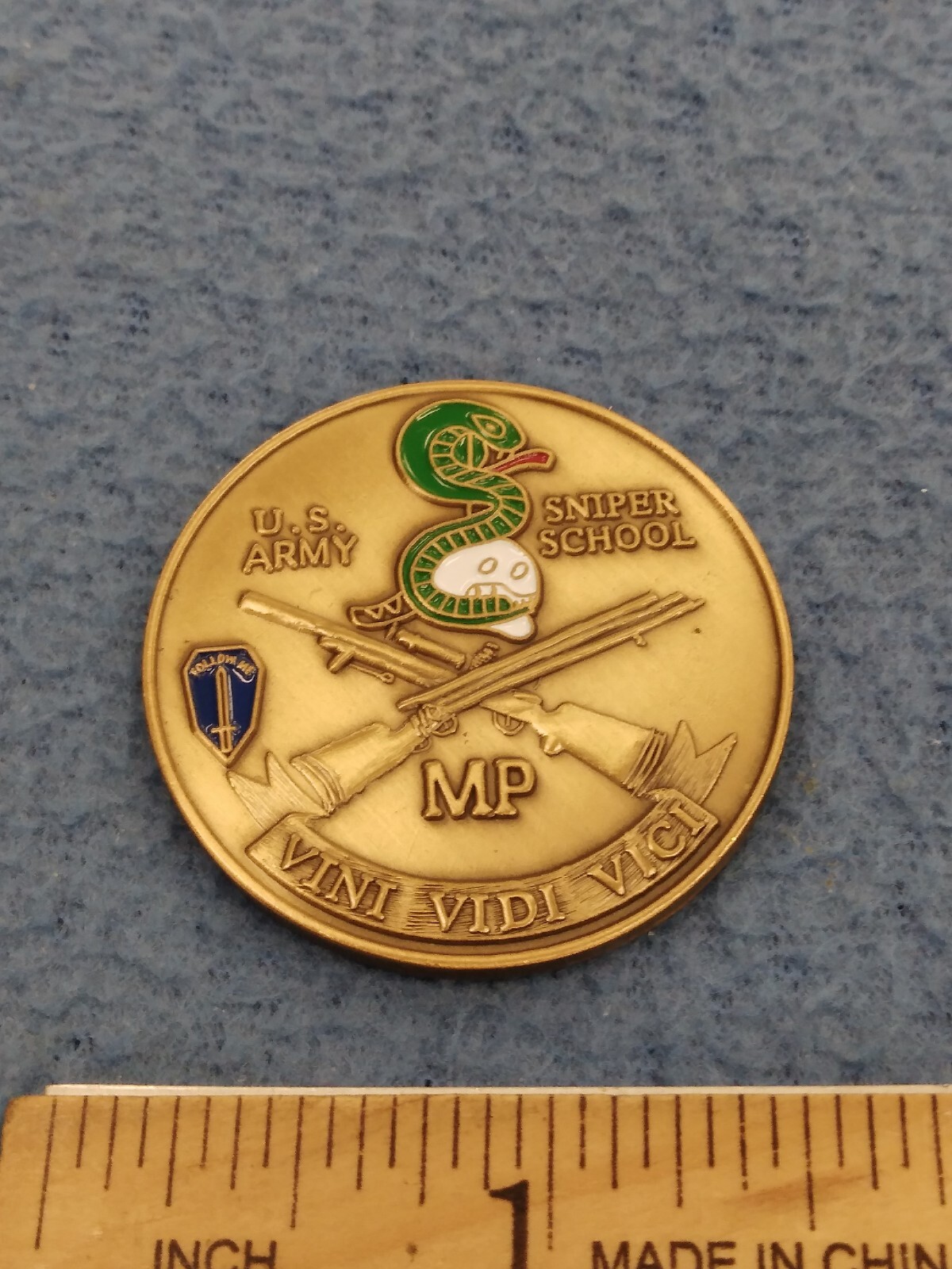 U.S. ARMY SNIPER SCHOOL CHALLENGE COIN - NEW  - MILITARY POLICE - FOLLOW ME