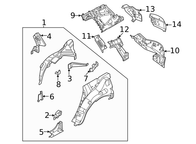 Genuine Nissan Quarter Panel Bracket G6775-7BAMA