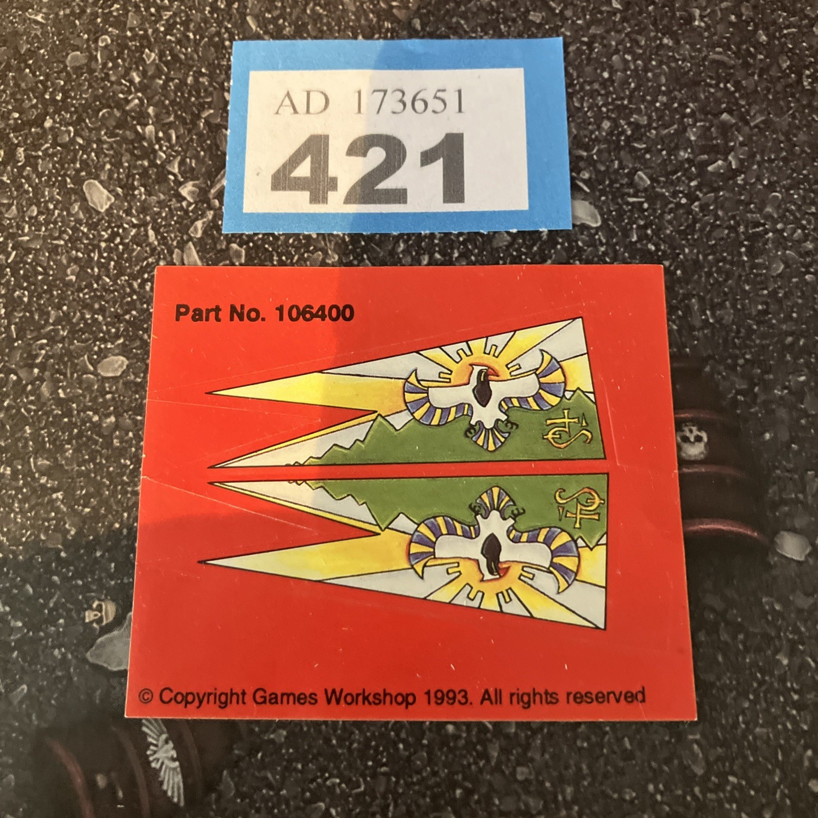 Warhammer High Elves Flag Standard Banner Sticker OOP 1993