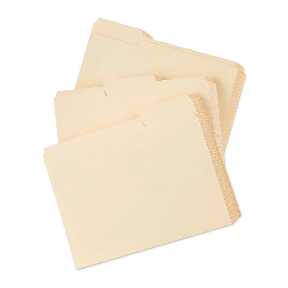 File Folders, Letter, Manila, 1/3 Cut, 150 Count