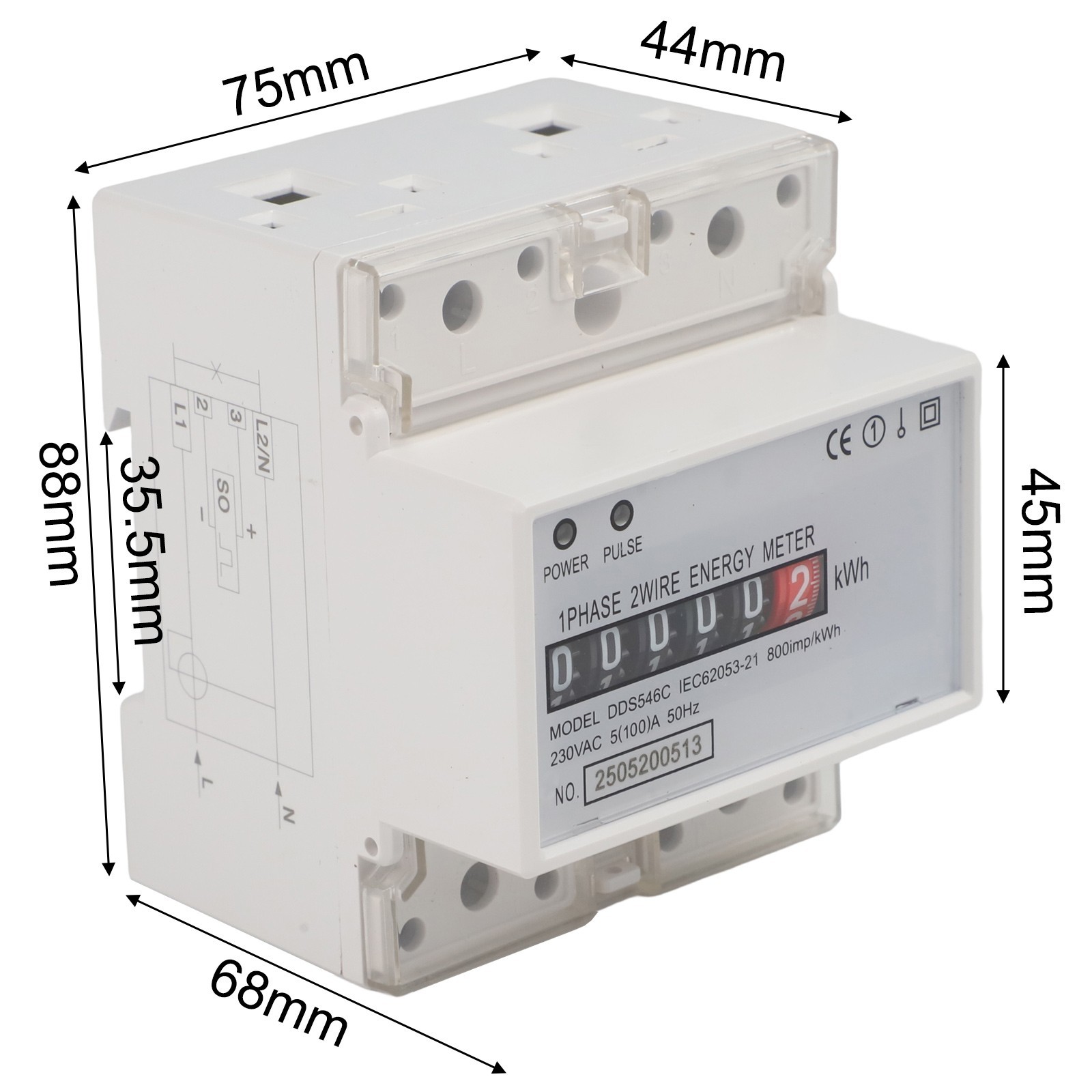 230V Wattmeter Digital Meter 5A 100A for Safe Electrical Systems