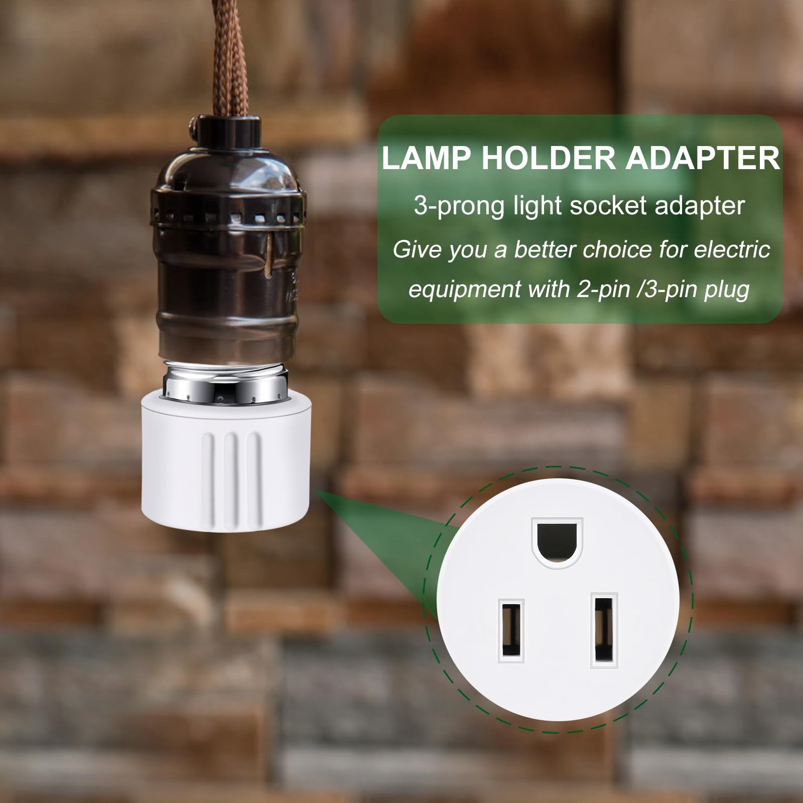 Outlet Light Socket Adapter,Screw in Outlet Socket,E26 Light Bulb Outlet Socket