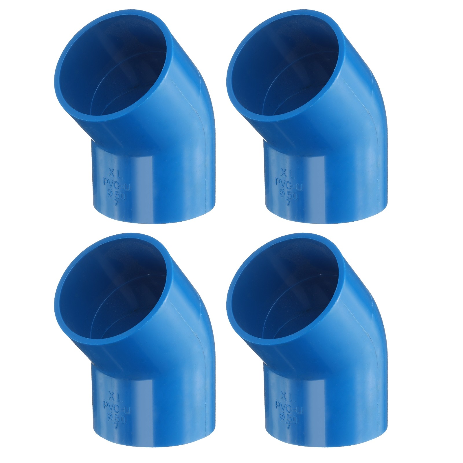 4 Pcs 1.5 Inch 45 Degree Elbow Pipe Fittings 2 Way, Blue