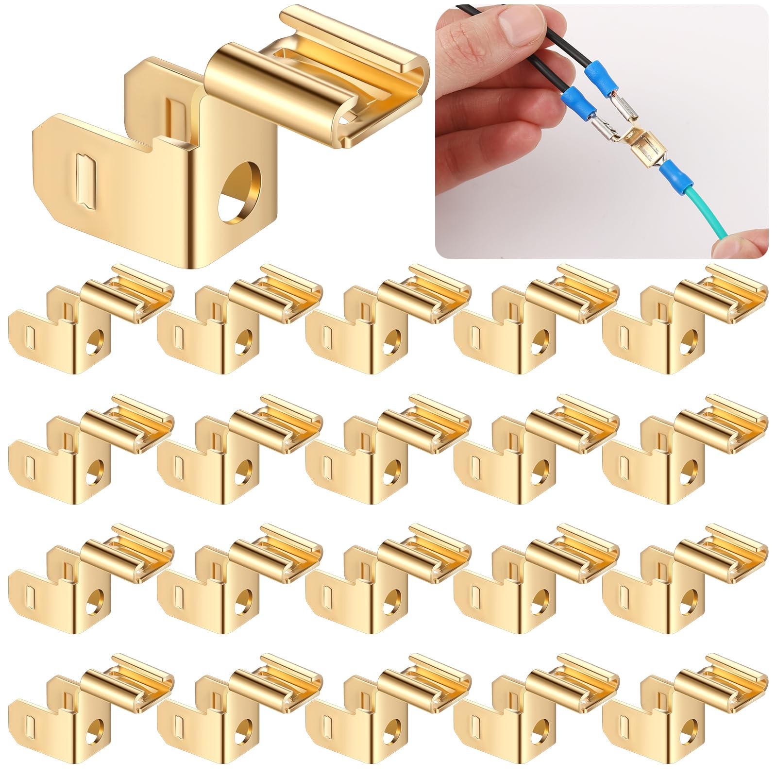 Yaocom 25 Pcs Piggyback Spade Connectors Chair Terminal Quick yellow