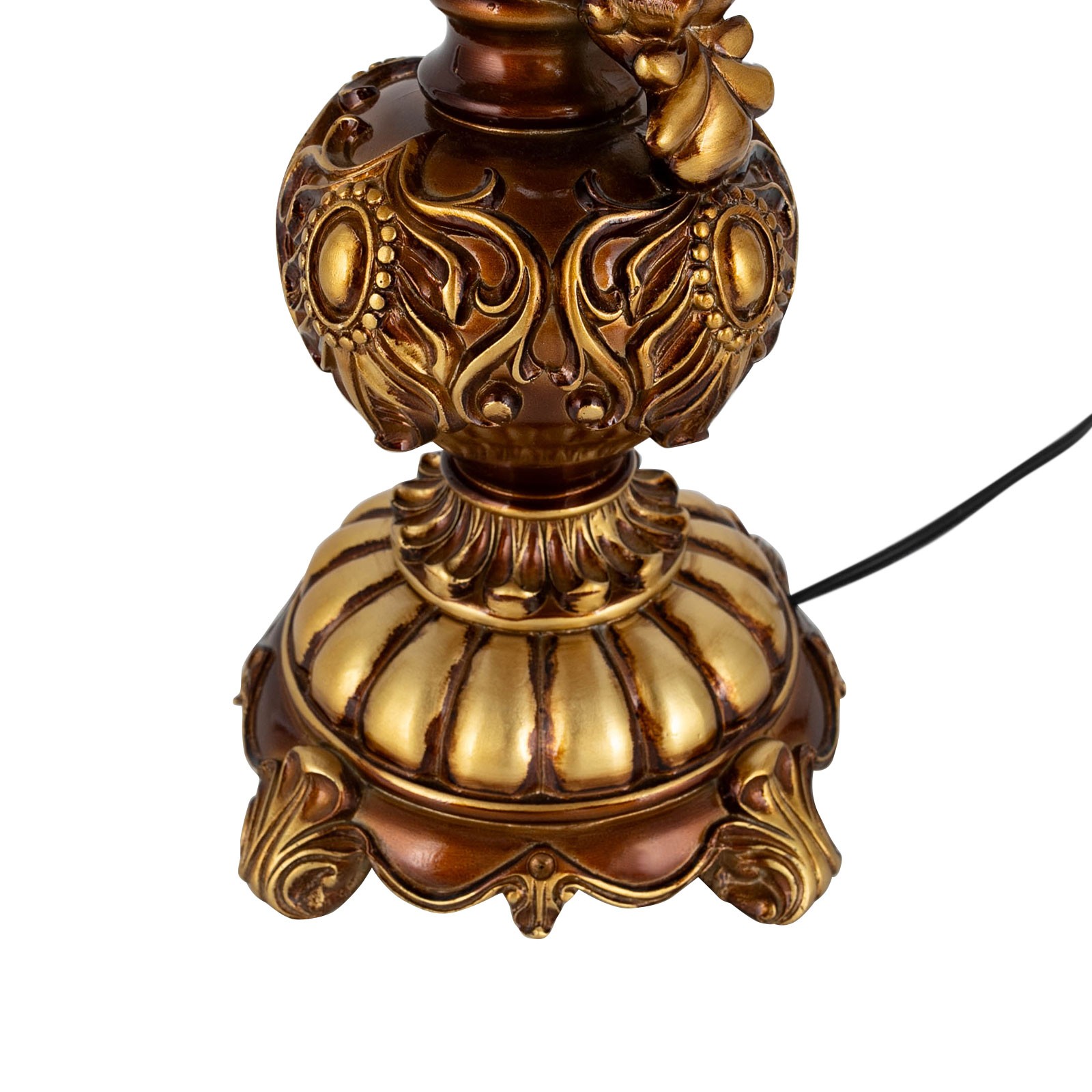 European Style Flower Table Lamp with Push-Button Switch and Elegant Design