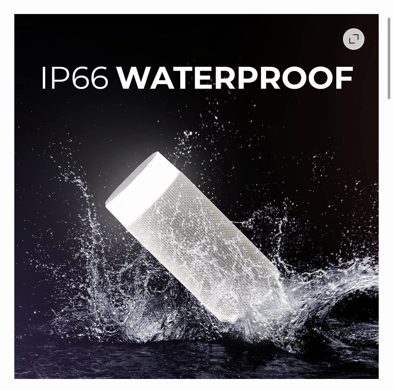 iJoy TIKI+ Bluetooth Waterproof LED Lighting Portable Speaker, White, Stake