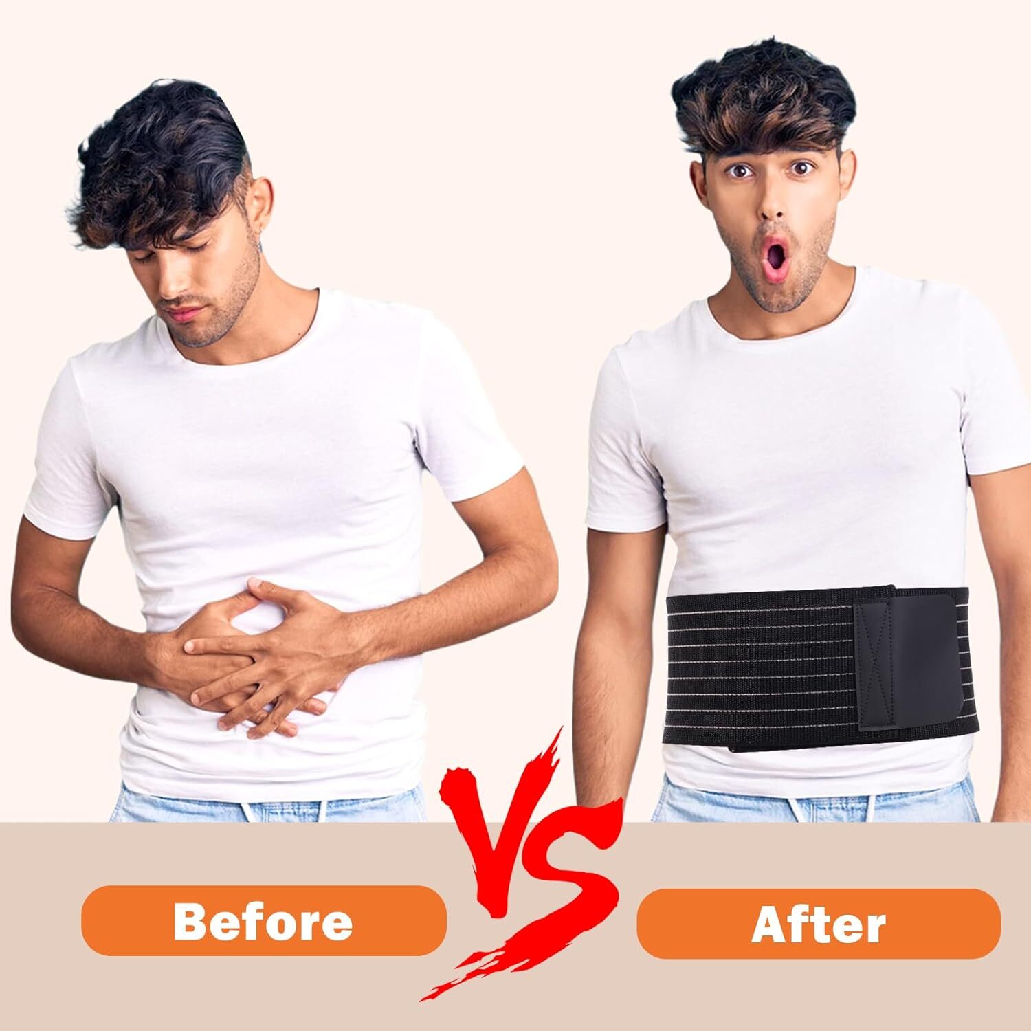 Umbilical Hernia Belt for Men & Women Abdominal Support with Compression Pad