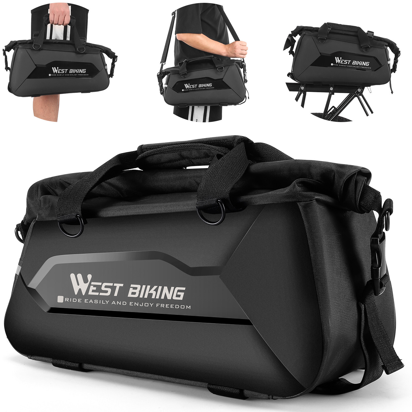 WEST BIKING Bike Bicycle Rear Seat Pannier Trunk Luggage Bag Hard Shell 13L